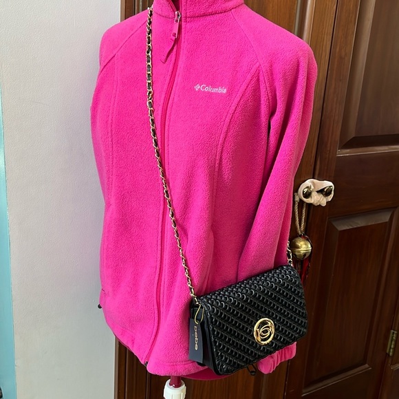 Bebe Crossbody Clutch Bag vegan leather, gold tone HW braided chain added NWT - Picture 3 of 15